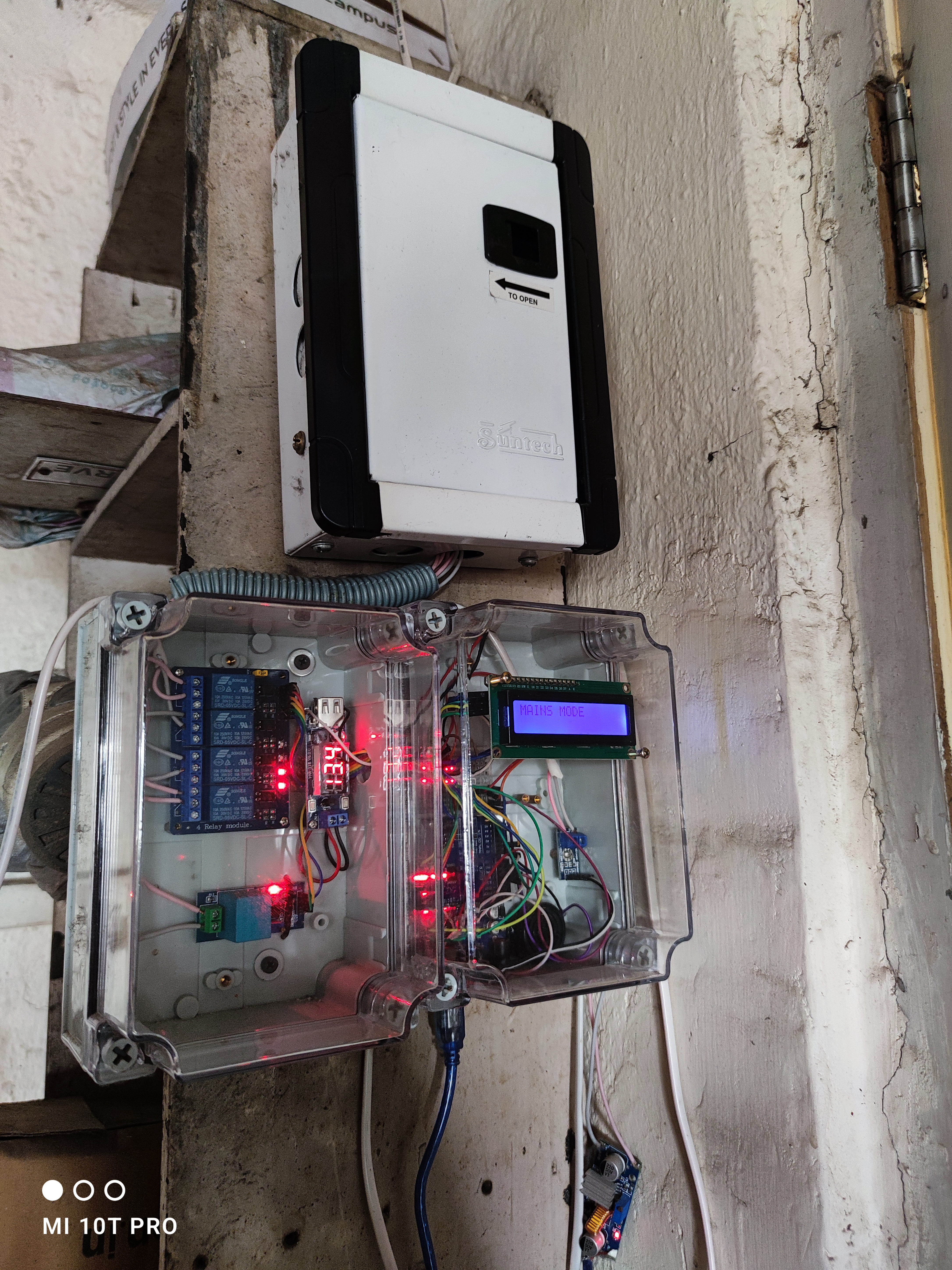 Smart Solar PCU — Raspberry Pi Pico W with relay board managing off-grid solar switching